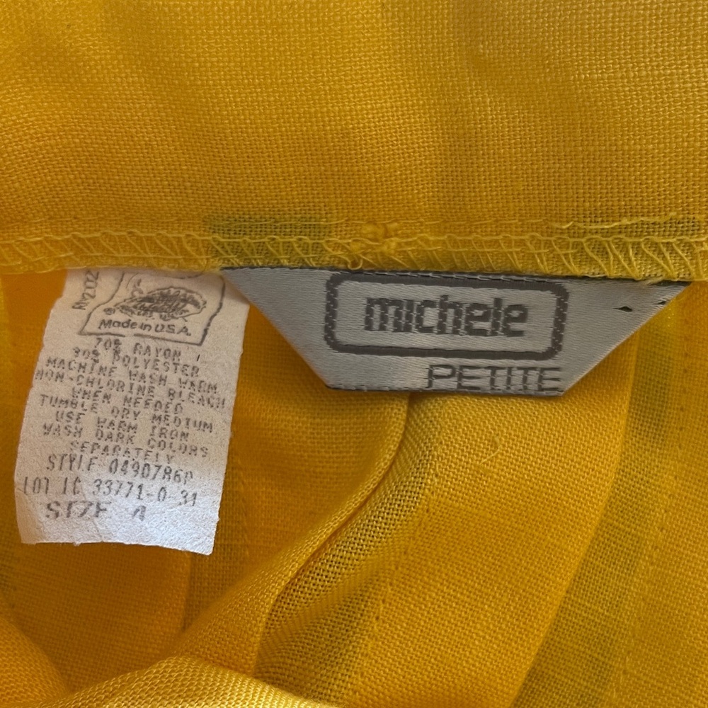 Michele Sunlit Yellow A-Line Pleated Skirt Sz 4 - Picture 3 of 3
